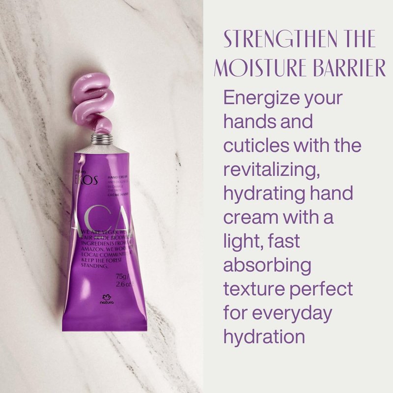 Ekos Açaí Hand Cream - Anti-Dullness Moisturizer for Fast Absorption | Vegan Skin Care - 2.6oz (75g)