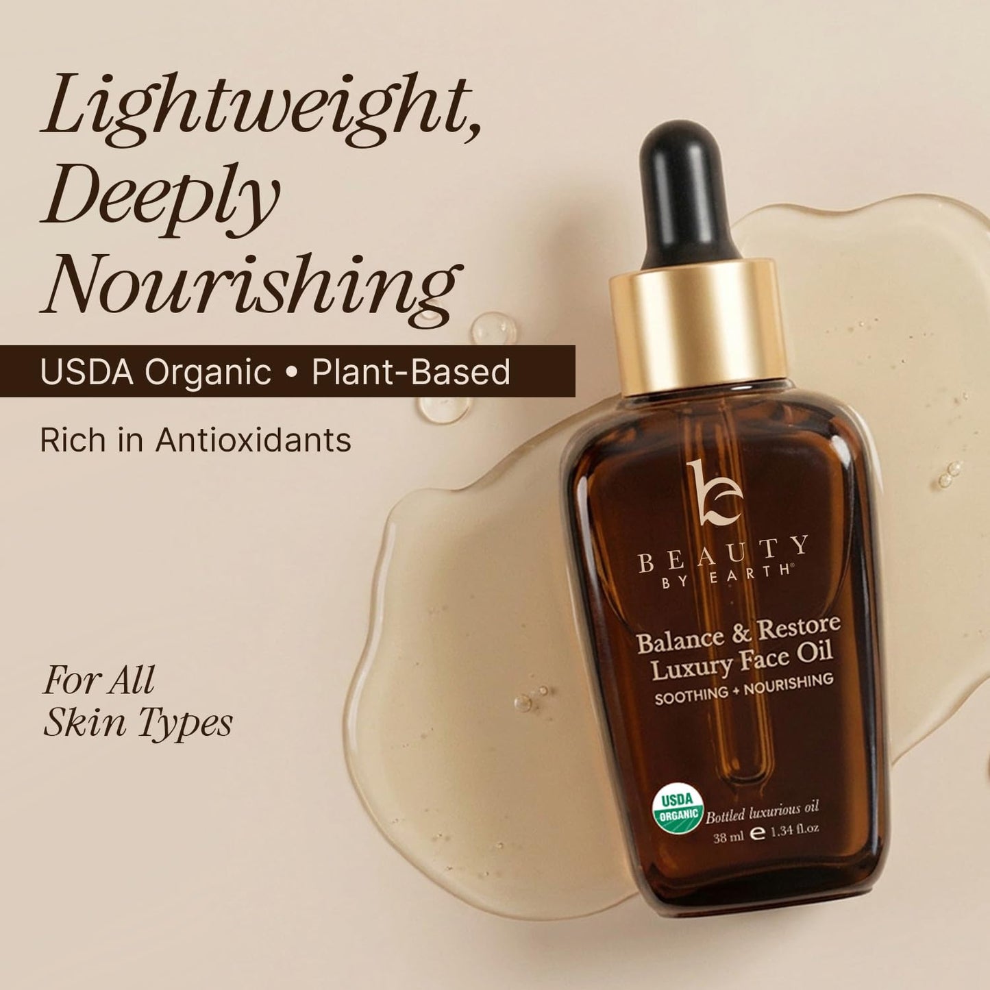 Organic Face Oil for Acne-Prone & Oily Skin - Anti-Aging Formula with Vitamin E, Rosehip, Argan & Jojoba Oils | 1 oz