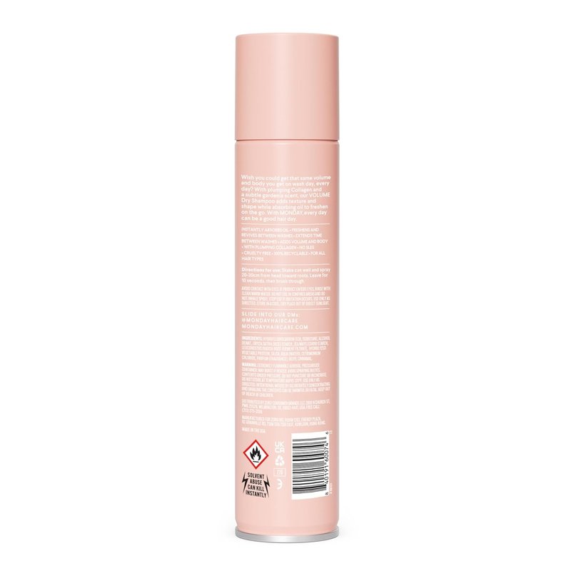 Monday Haircare Volume Dry Shampoo - Collagen Oil-Absorbing Formula for Thin & Fine Hair | 200 mL