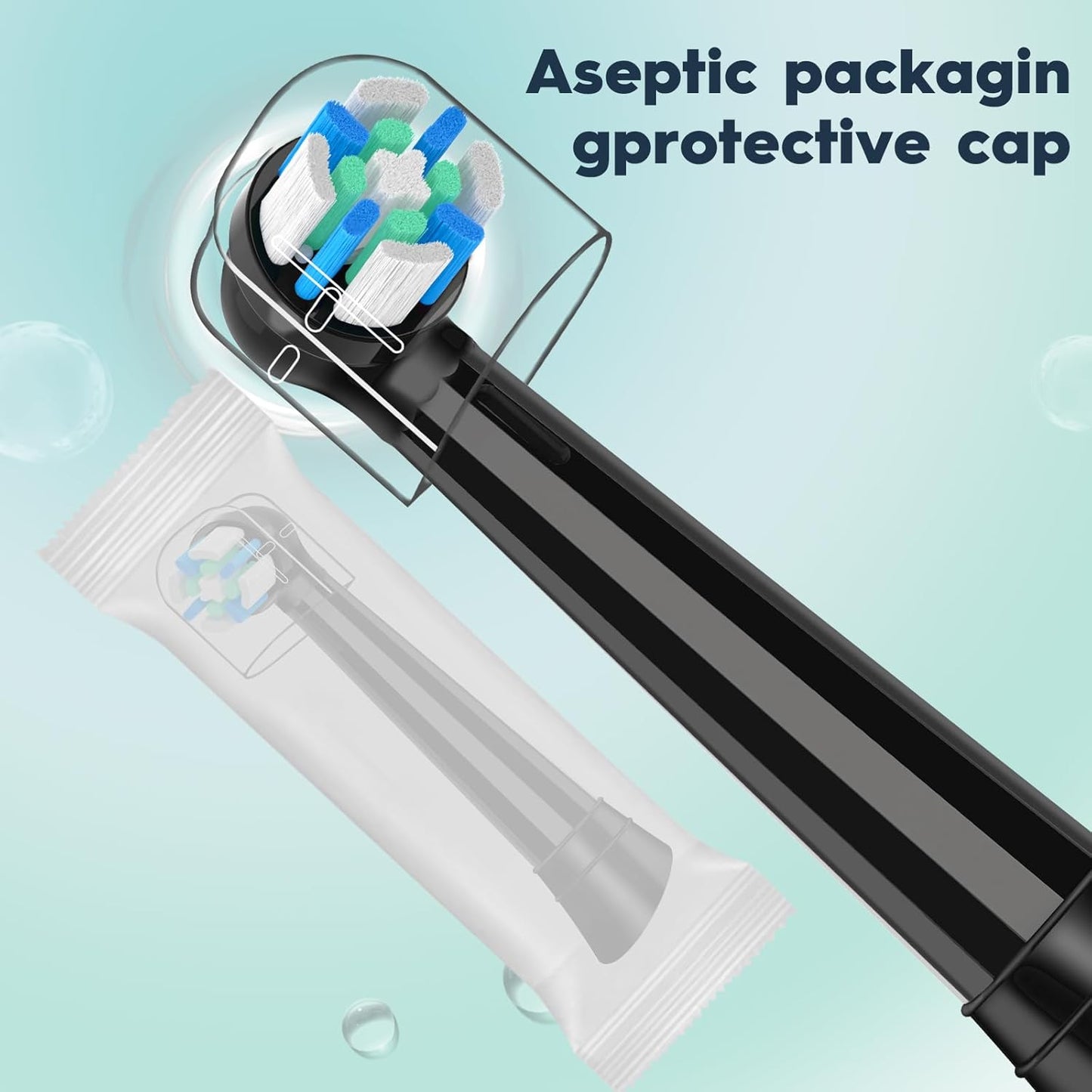 iO Replacement Toothbrush Heads for Oral-B iO Series 3-10 | 8-Pack, Black