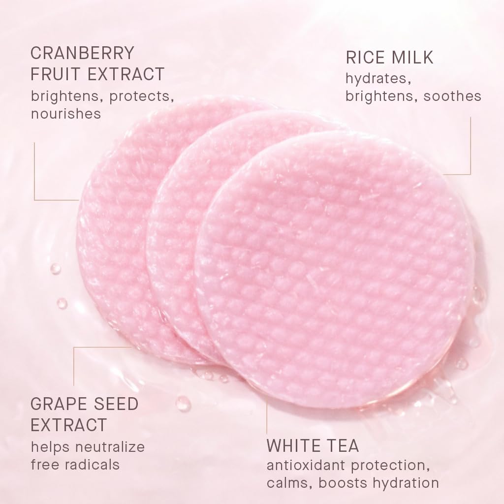 ARCONA Cranberry Triad Milky Toner Pads – Vegan Milky Toner for Face | Brightening & Hydrating Rice Toner for Face | Phyto-Nutrients & Essential Fatty Acids (45 Count)