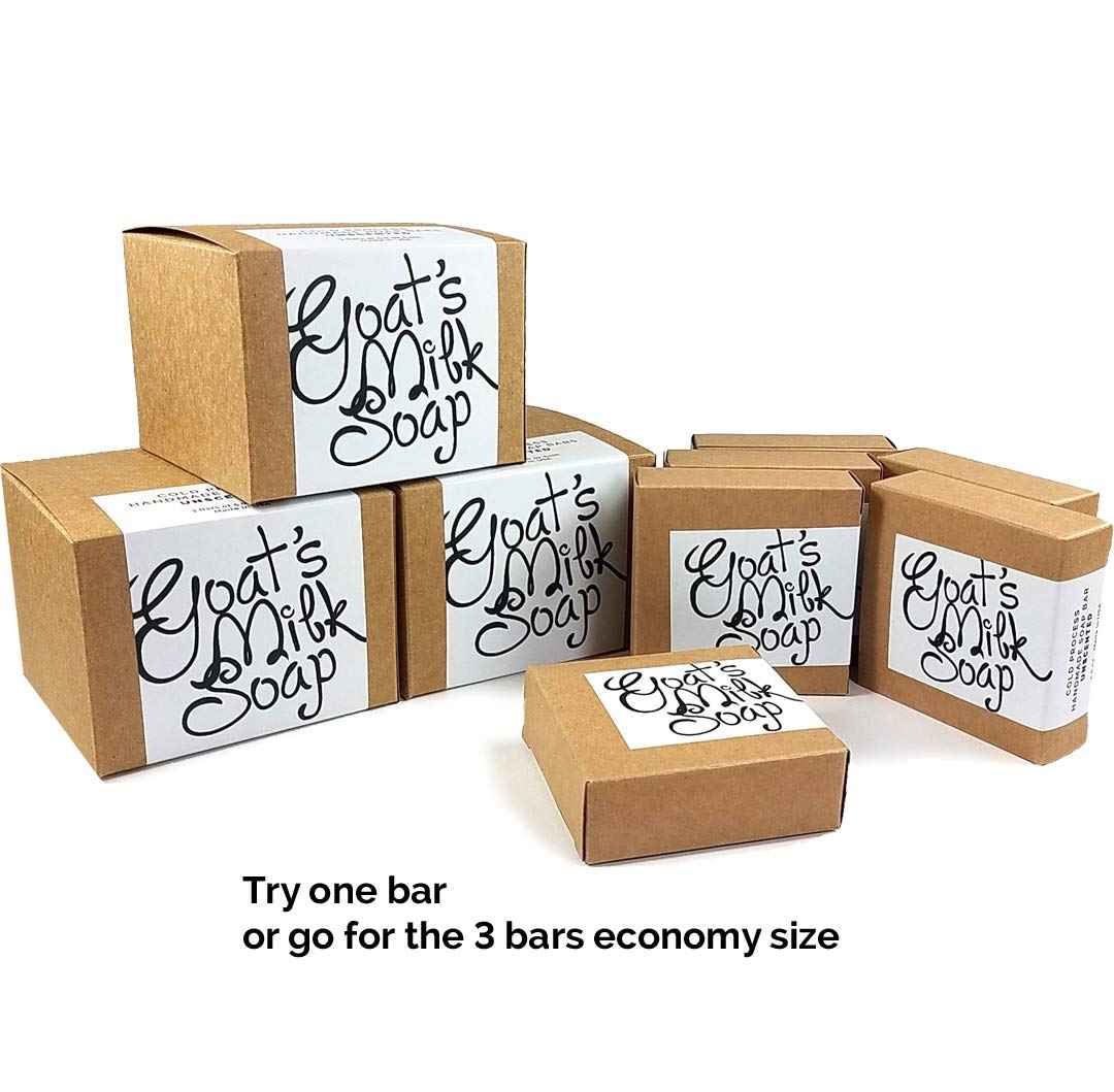 Handmade Fresh Goat's Milk Bar Soap, Olive Oil Based With Organic Shea Butter (Zesty Citrus, 3 bars Economy Pack)