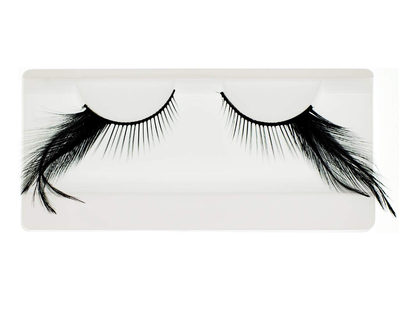 Faux-Feather Black Wing Eyelashes - Dramatic Costume Lashes for Black Swan Cosplay | 1 Pair