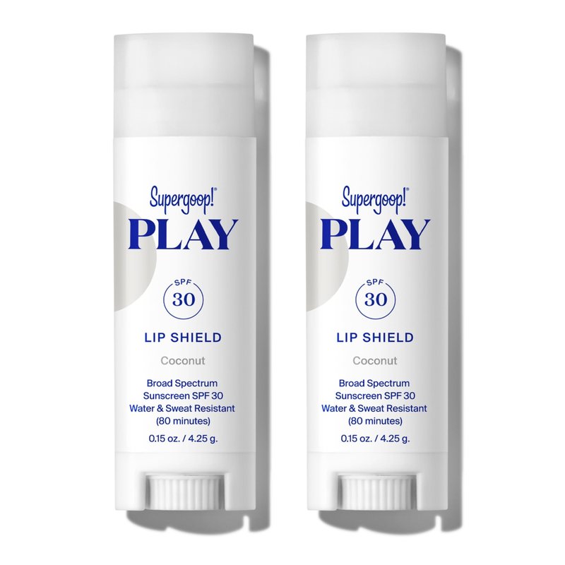 Supergoop! PLAY Lip Shield SPF 30 with Coconut - Pack of 2 - Moisturizing Lip Treatment For Dry Cracked Lips - Broad Spectrum UV Protection