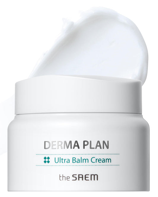 THESAEM Derma Plan Ultra Balm Cream 60ml / 2.02oz - Ceramide and Shea Butter Intensive Hydrating and Soothing Facial Cream, Vegan and Hypoallergenic Skin Care