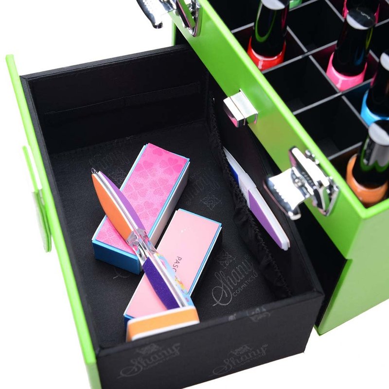 SHANY Color Matters - Makeup Travel Case Nail Accessories Organizer and Makeup Train Case - Makeup Storage Box - Black