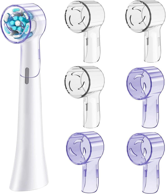 6 Pack Toothbrush Covers for Oral B iO Replacement Heads, Toothbrush Cover Caps for Oral B Bruan Pro 1000 Electric Toothbrush Head，iO Toothbrush Head Cover for Travel & Home (Mixing Colors)