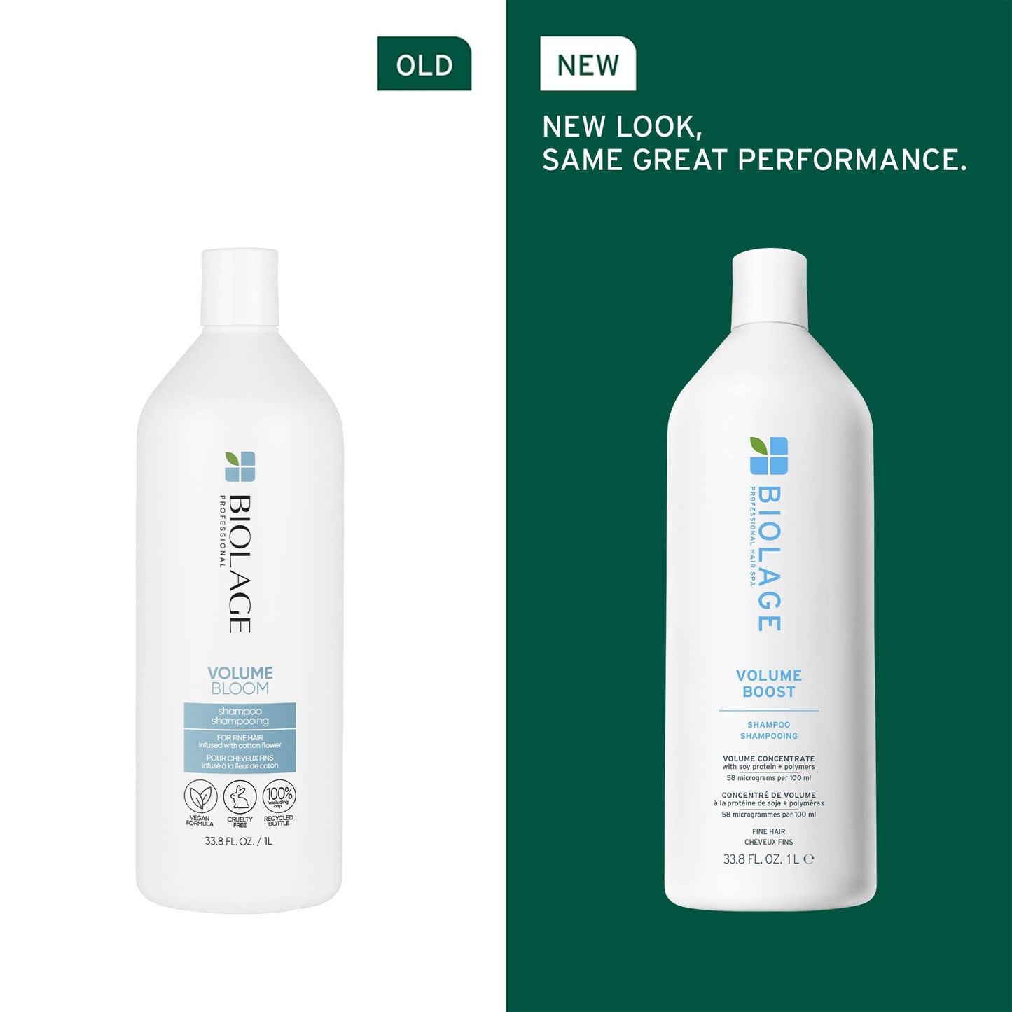Biolage Volume Boost Shampoo & Conditioner Set - Lightweight Volume & Shine, Gently Cleanses and Plumps Hair, For Fine Hair, Paraben & Silicone-Free, 33.8 Fl Oz