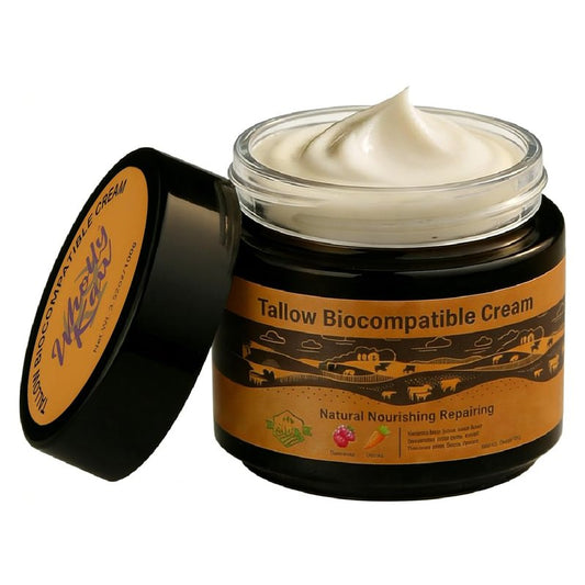 Wholly Kaw Grass-Fed Beef Tallow Face Moisturizer | Non-Nano Zinc Oxide | Unscented | Preservative Free | Odor Free | Sensitive & Dry Skin | Glass Jar 3.52 oz