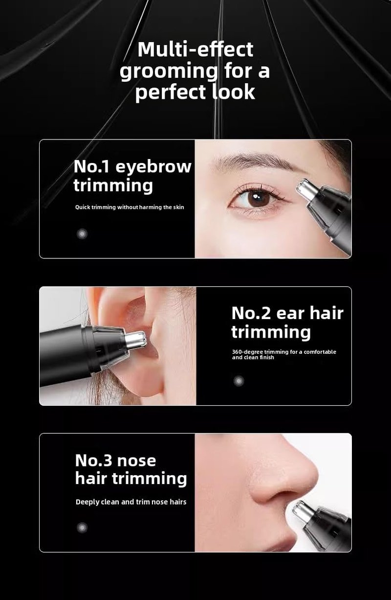 Nomobark Mr Bold Electric Nose Hair Trimmer for Men. (Black)