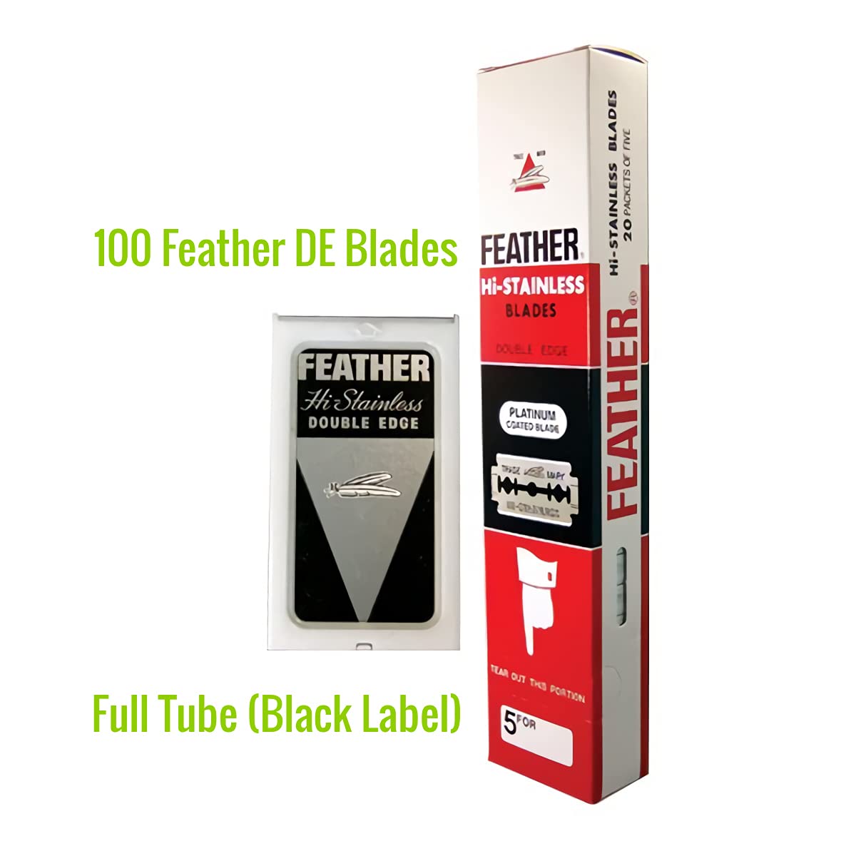 Feather Double Edge Safety Razor Blades 100 Count