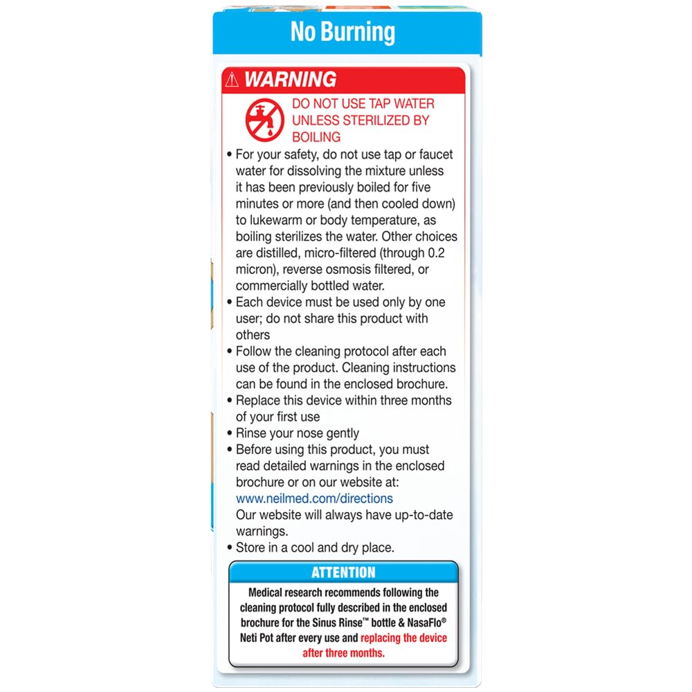 Neilmed's Sinus Rinse, Pediatric, Complete Saline Nasal Rinse Kit 60 Premixed Packets