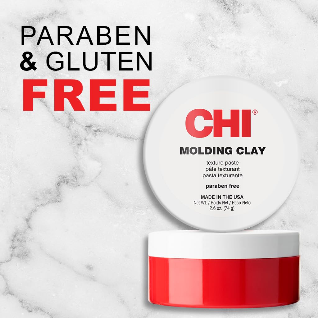 CHI Molding Clay Hair Paste - Volume & Texture Styling Product | Paraben & Gluten-Free, 2.6 Oz
