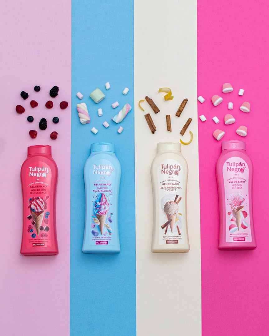 Tulipan Negro Merengue Milk & Cinnamon Body Wash - Hydrating & Soothing Shower Gel, Long-Lasting Fragrance, 21.9 oz