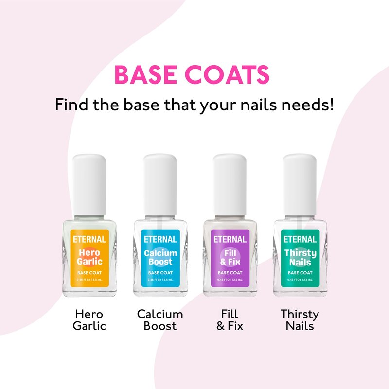 Eternal Hero Garlic Base Coat | Garlic Nail Strengthener Treatment for Weak Brittle Nails, Strengthening Nail Polish Base Coat