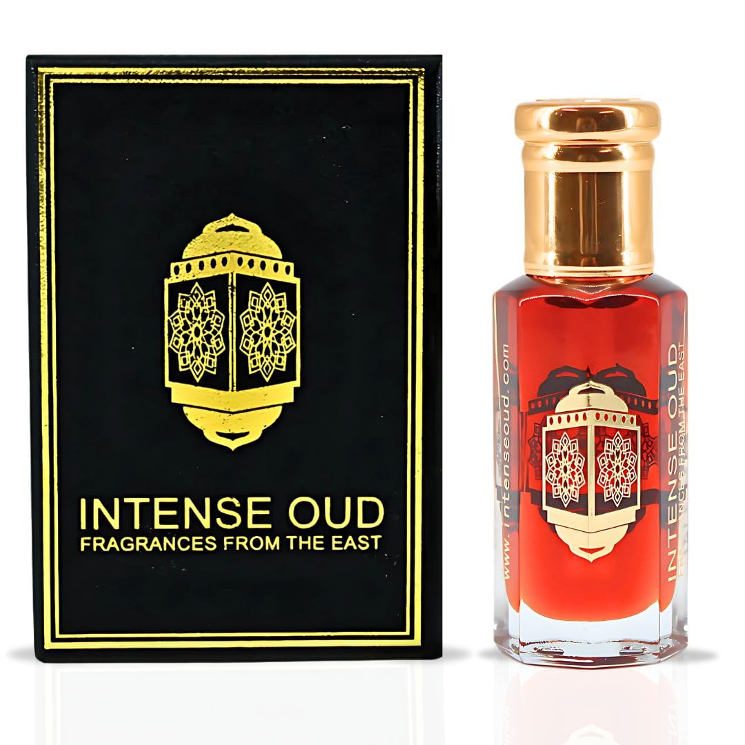 INTENSE OUD Gold Saffron Long Lasting Arabian Perfume Oils for Women 12ML (0.40 OZ) Fragrance Oil With Saffron, Amber & Vanilla Notes - Concentrated Perfume Oil & Valentines Day Gift With Black Box