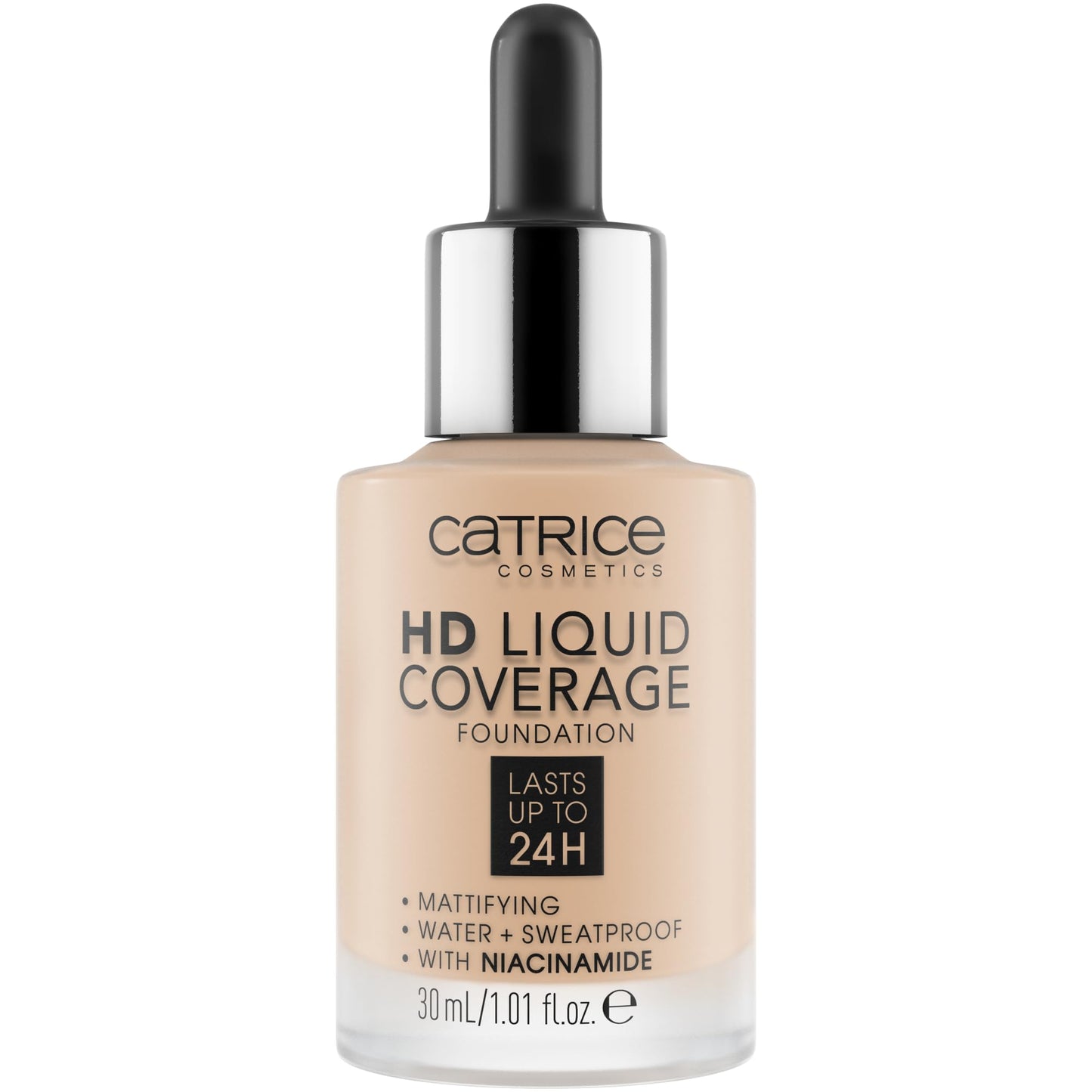 Catrice | HD Liquid Coverage Foundation | 24H Wear, Matte Finish, High Coverage, Waterproof Formula with Niacinamide | Vegan & Cruelty Free (010 | Light Beige)