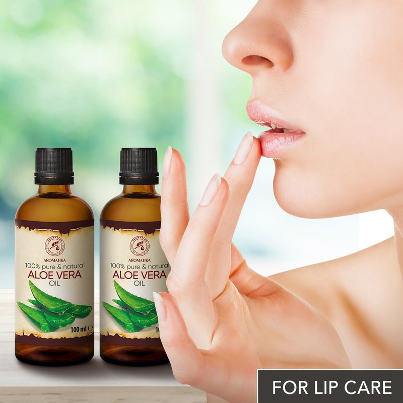 Aloe Vera Oil - Pure Natural Base Oil for Face, Body, Hair | 6.8 Fl Oz Glass Bottle - Intensive Care
