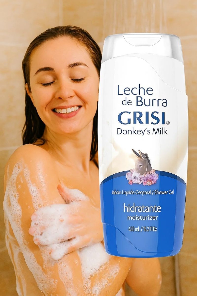 GRI-SI Donkey’s Milk Moisturizing Shower Gel – 13.5 fl oz | Hydrating Body Wash with Lavender & Donkey Milk for Soft and Nourished Skin