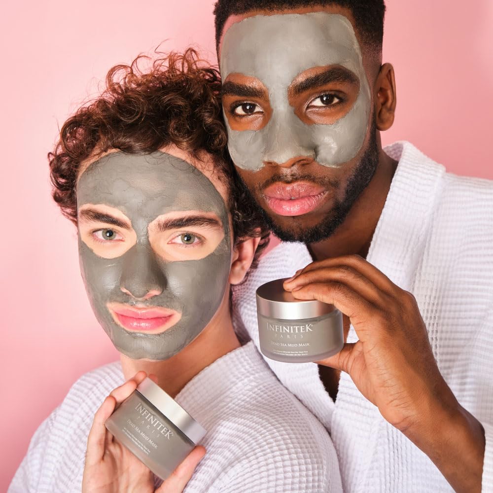 Infinitek Paris | Dead Sea Mud Mask | Galentine’s Gifts & Valentine’s Day Gifts for Women | Face Mask for Acne Treatment, Blackhead Remover, Antioxidant Pore Cleaner | 2.47 oz / 70 g