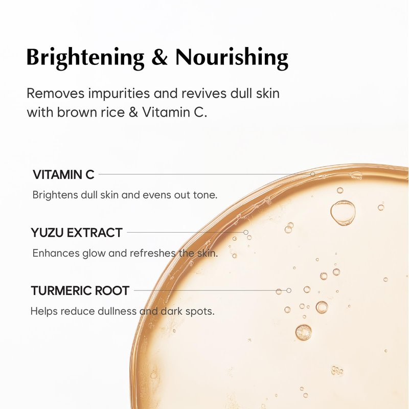 MIDHA Brightening Cleansing Oil with brown rice & vitamin C,5.07fl.oz/150ml,Radiant Skin, Deep Moisturising, Gentle Daily Cleanser, Face Wash for Sensitive Skin, Nourishing Care, Plant-Based