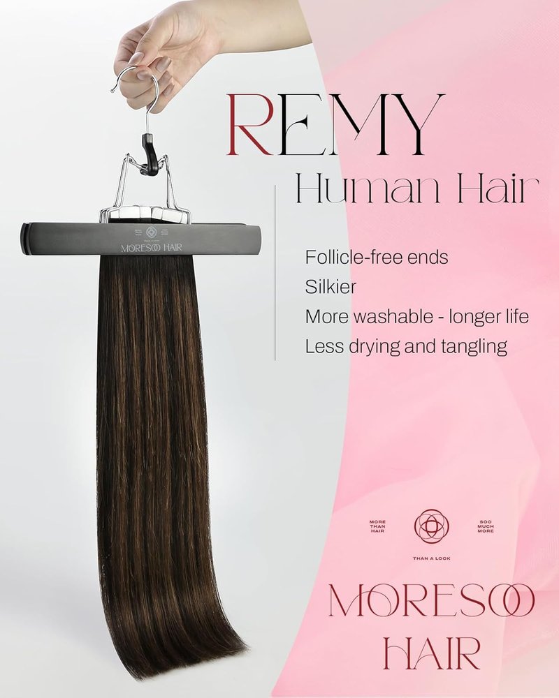 Tape In Hair Extensions - Human Hair Balayage Brown Rooted - 18 Inch, 20pcs, 50g