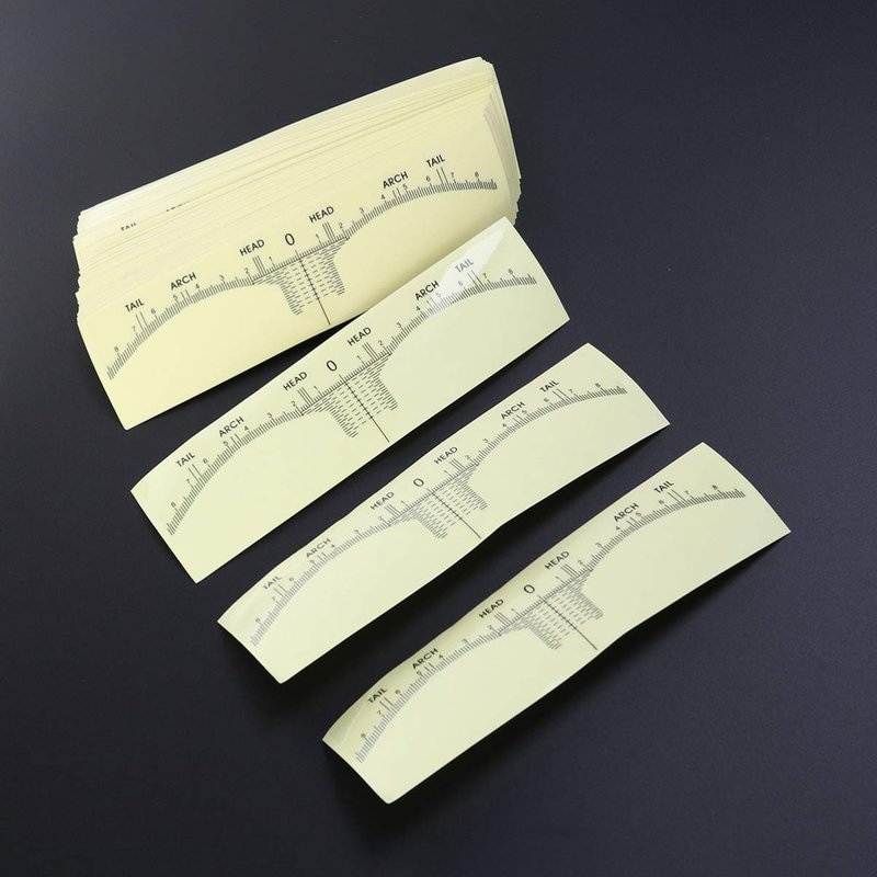 100 pcs Disposable Eyebrow Ruler Sticker Eyebrow Shaping Tools for Makeup Measurement Tattoo Supplies