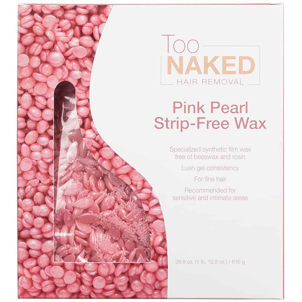Too Naked Pink Pearl Strip-Free Wax, Beeswax-Free Wax, Synthetic Film Wax, 28.8 ounces