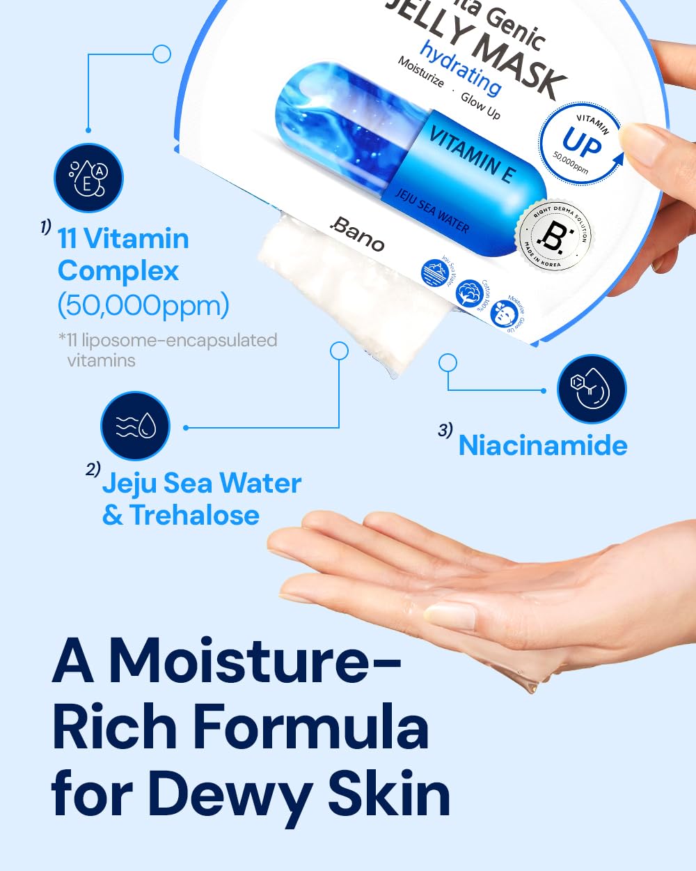 Bano Vita Genic Jelly Hydrating Sheet Mask | Korean Face Mask | 20EA