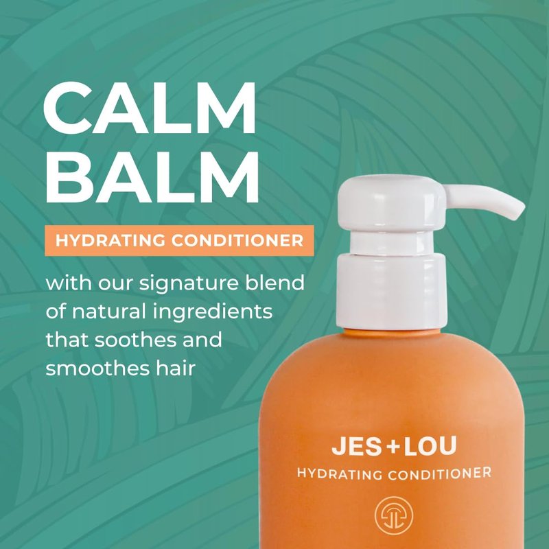 JES+LOU Sulfate Free Hydrating Conditioner with Natural Ingredients for Dry or Damaged Hair, Paraben Free Formula for Deep Moisture, Natural Shine, and Hair Repair, Vegan and Toxin Free (10 oz)