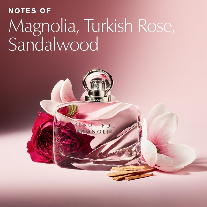Estée Lauder Beautiful Magnolia Travel Set with Eau de Parfum Spray 0.34 Fl Oz + Moisturizing Hand Cream 1 Ounce with Notes of Lush Magnolia, Solar Gardenia, Warm Woods & Luminous Musk, 1.0 Ounce