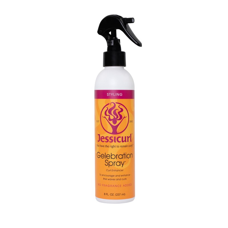 Jessicurl, Gelebration Spray, No Fragrance Added, 8 Fl oz. Curl Enhancer for Fine Hair with Flaxseed Extract, Curl Styler for Wavy Hair, Curly Hair Products