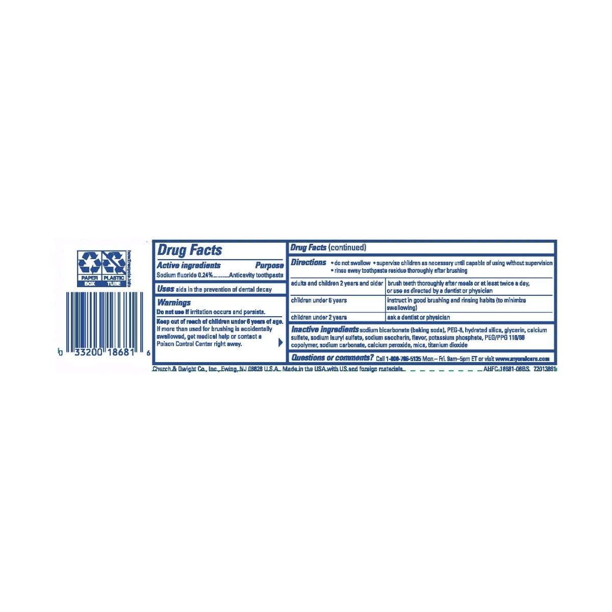 ARM & Hammer Truly Radiant Whitening & Enamel Strengthening Fluoride Toothpaste, Fresh Mint, 4.3 oz (Pack of 5)
