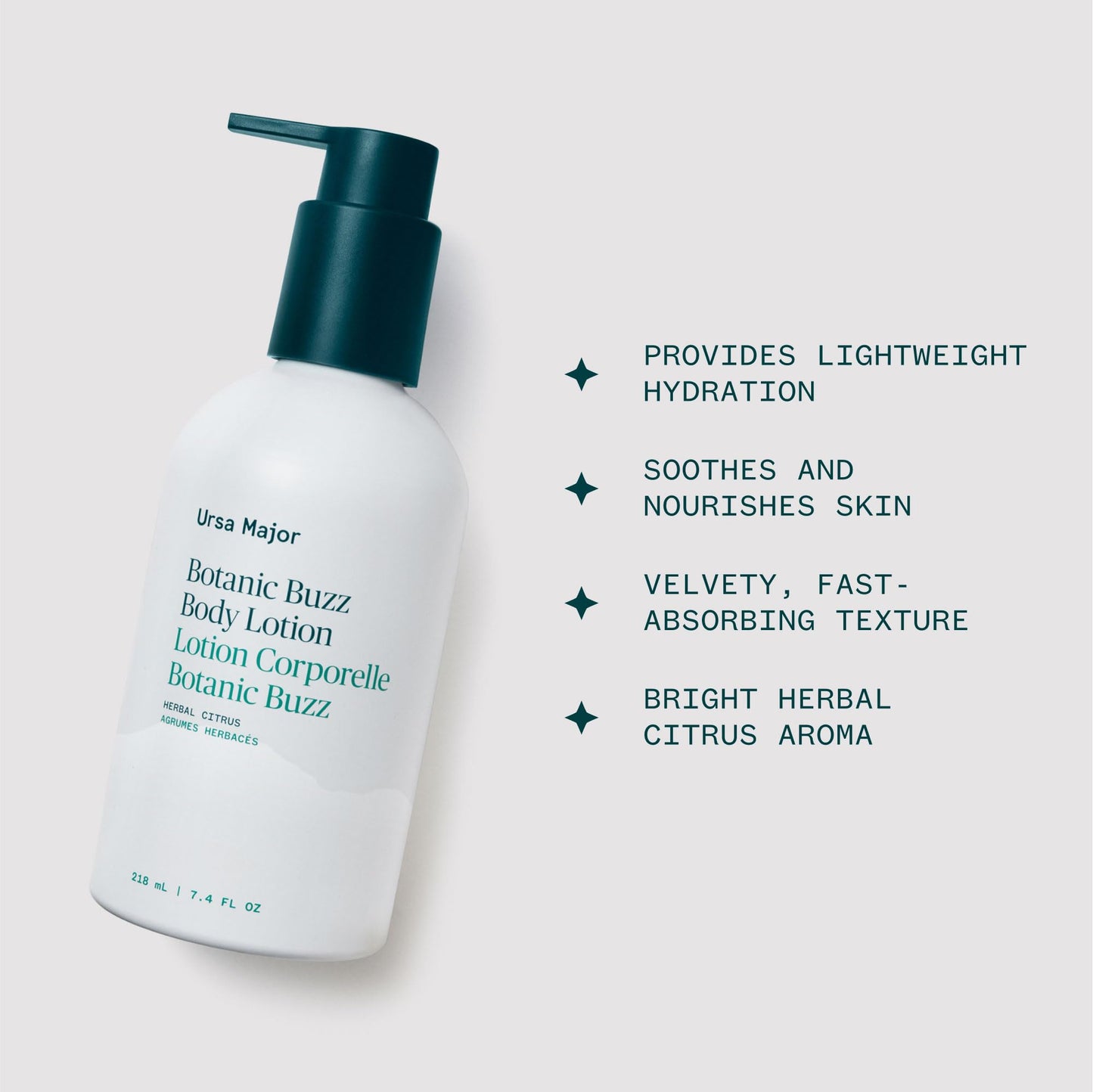 Ursa Major Botanic Buzz Body Lotion | Natural, Vegan and Cruelty-Free | Moisturizes, Soothes and Hydrates Skin | Formulated for Men & Women | 7.37 ounces