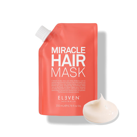 ELEVEN AUSTRALIA Miracle Hair Mask for Dry Damaged Hair - Deep Conditioning Treatment for Men & Women, Restores Moisture & Helps Damage, Hydrating & Moisturizing, Nourishing Formula - 6.8 fl oz
