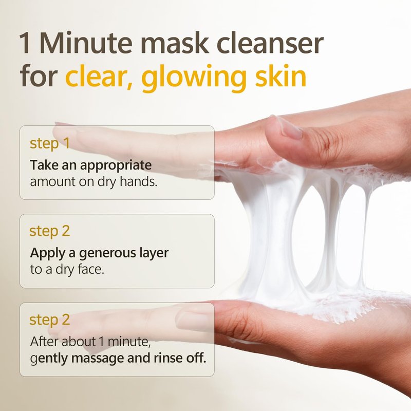 Rice Mask Cleanser 6.76 fl oz - Glow-Boosting & Hydrating Face Wash with Jeju Rice & Natto Gum, Gentle Exfoliating Daily Foam Cleanser, Deep Pore Cleansing, Non-Irritating- Korean Skin Care