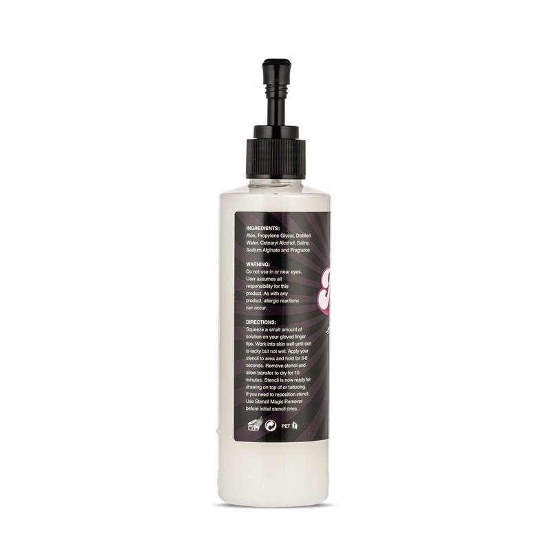 Dynamic Color Co's Stencil Magic - Tattoo Stencil Transfer Gel, Easy to Apply, Long Lasting, No Smear, Fast Drying, Great Smelling, USA Made, Safe, Non-Toxic, Reusable & Easily Removable, 8 oz Bottle