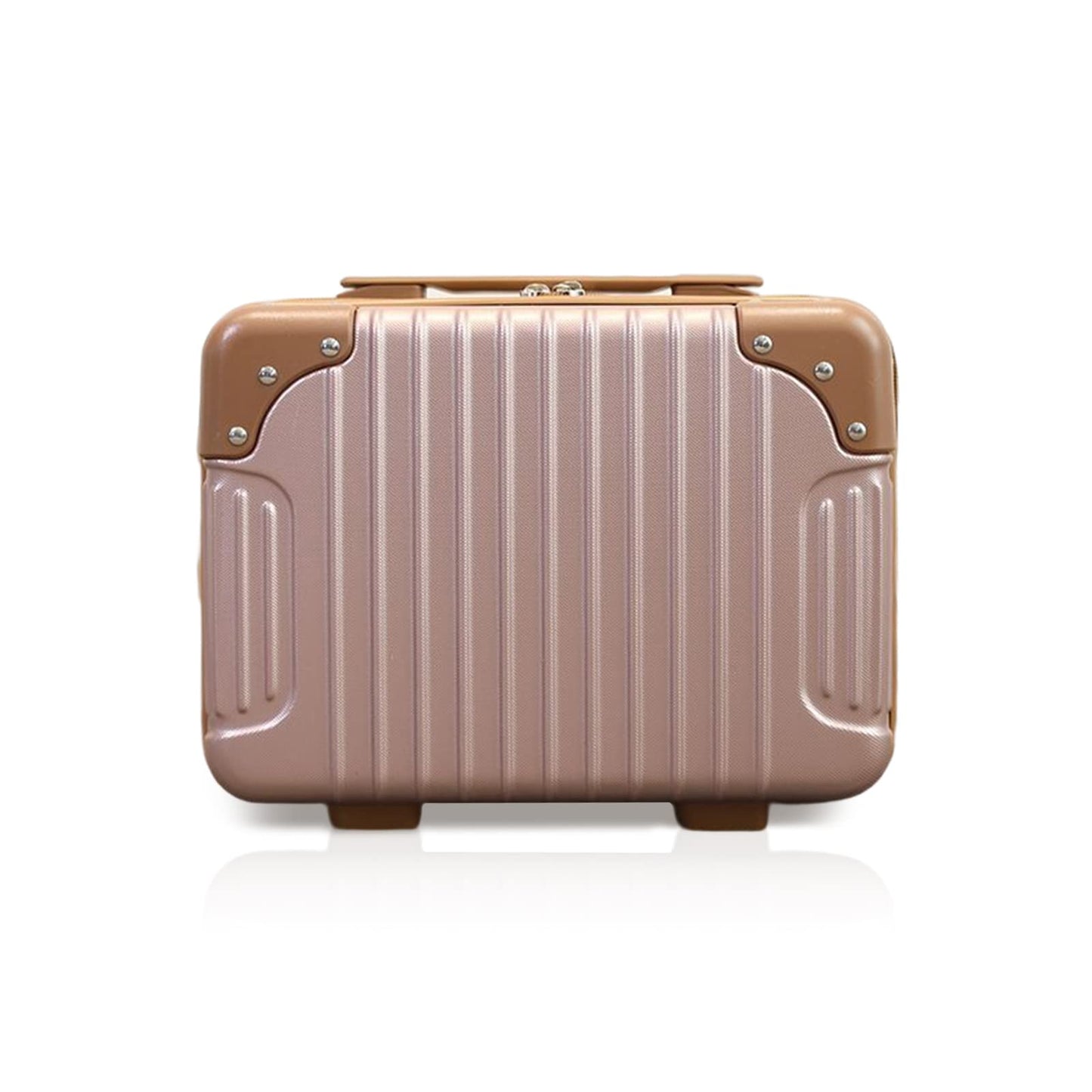 HAHONIA Hard Shell Beauty Case 30 * 15 * 22cm, Portable Waterproof Cosmetic Case with Elastic Band and Zipper, ABS Makeup Travel Case for Women Girl for Lipstick Skin Care