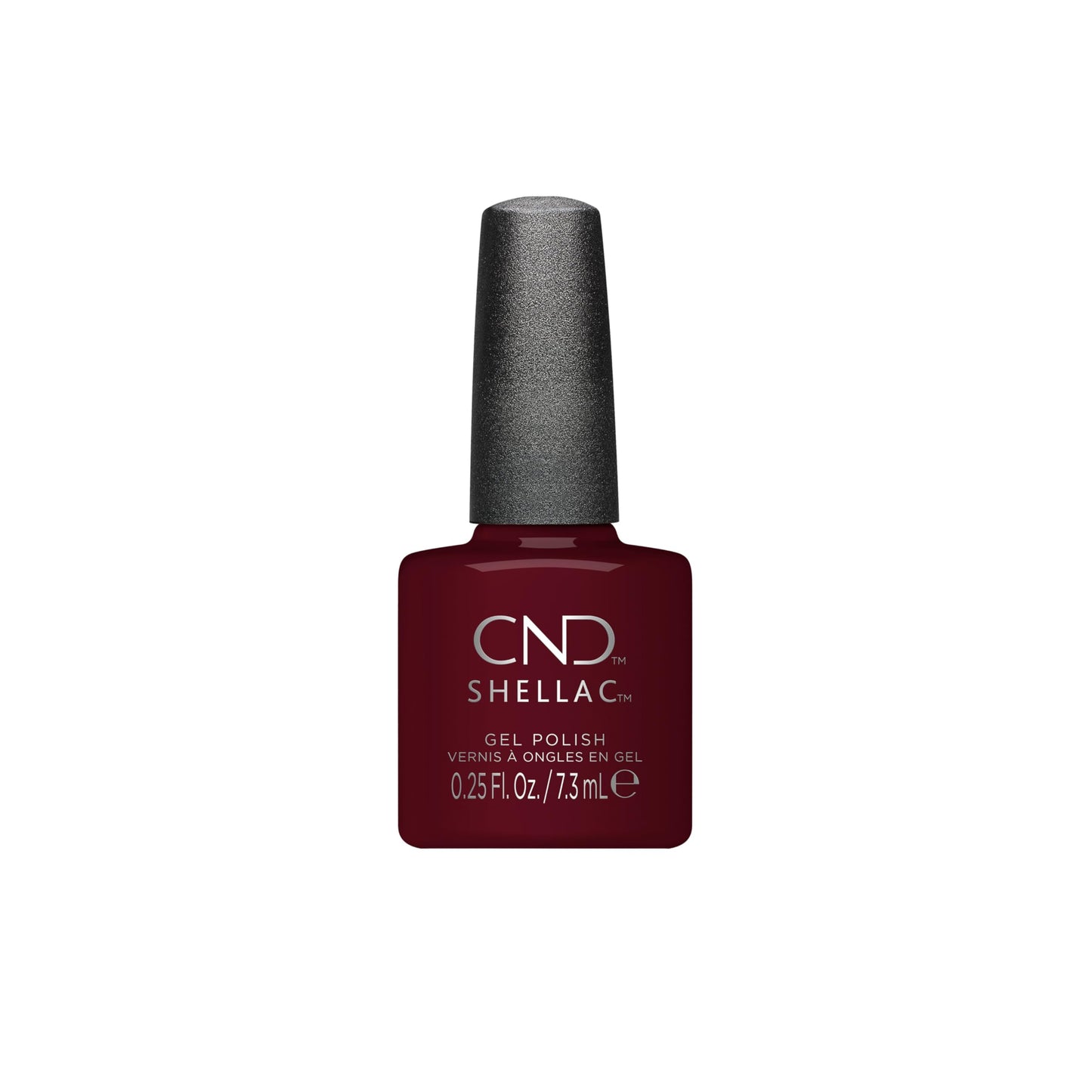 CND Shellac Gel Nail Polish, Long-lasting Nail Paint Color with Curve-hugging Brush, 222 Oxblood, 0.25 fl oz