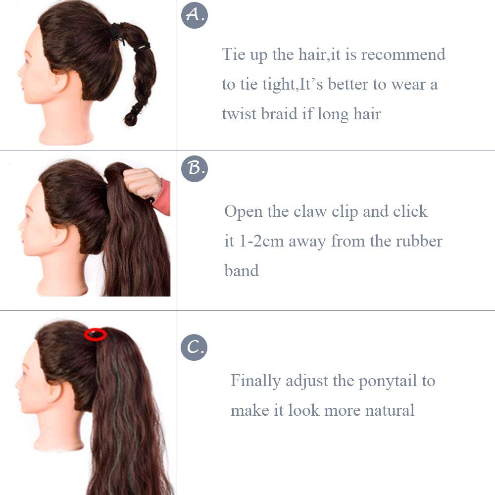 Rich Choices Ponytail Extension 100% Real Human Hair Wrap Around Remy Ponytail Extension for Women Clip In Long Pony tail Extensions Straight 13.5 Inch #18P613 Ash Blonde Highlighted Bleach Blonde