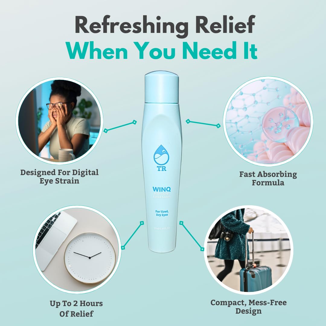 TearRestore WINQ Under Eye Stick with Caffeine & Niacinamide. Cooling Eye Balm Stick for Redness, Puffiness, Dark Circles, Fatigue & Dryness. Hydrating Undereye Balm with Hyaluronic Acid (10mL)