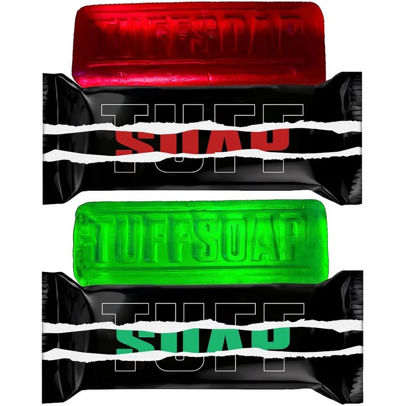 4-in-1 Men’s Fragrance Soap Bar | Natural All-in-One Body, Face, Hair & Shaving - 11 oz, TUFF RED (Energy) / TUFF GREEN (Skin Protection)