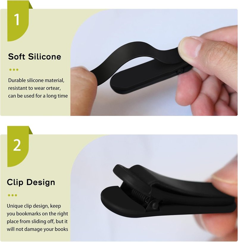 Automatic Silicone Bookmark Set - 3 Unique Page Keepers for Reading Lovers | Perfect Gift for Kids, Teachers & Adults