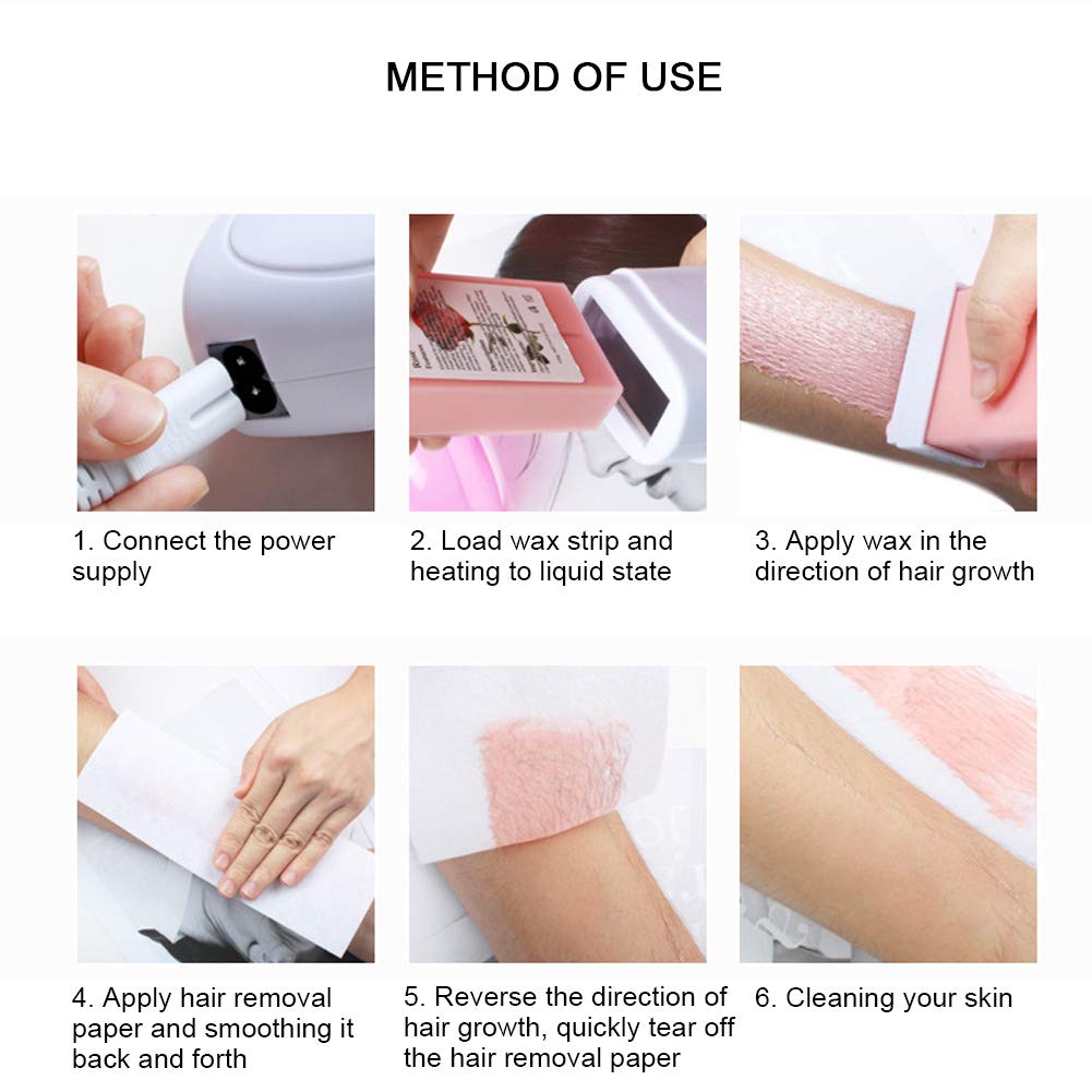 Waxing Machine Hair Removal Kit, Double Wax Heater, Cyan Painless For Home Wax Warmer (110V, US)