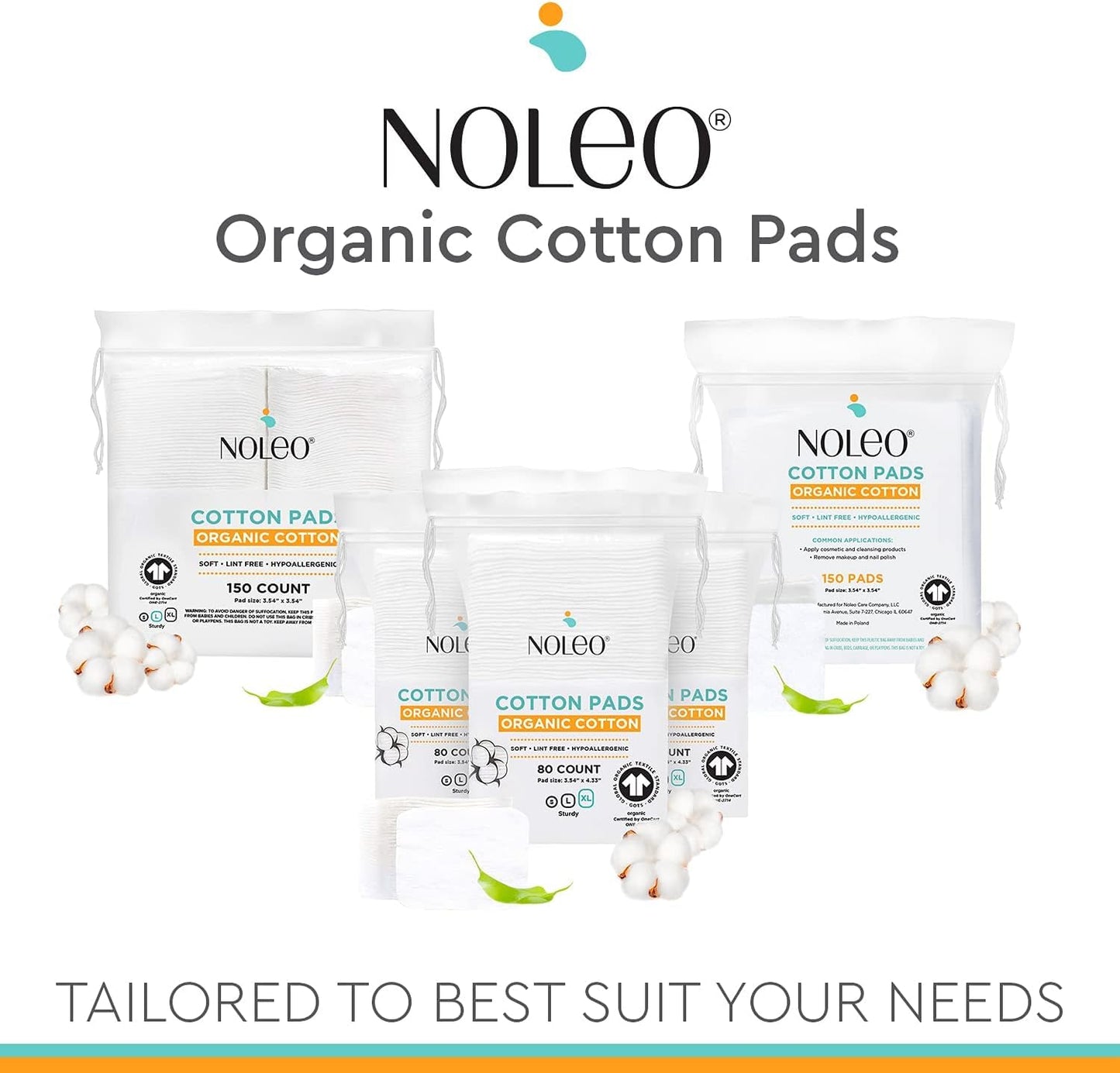 Cotton Rounds & Pads (240 Count (Pack of 3), Extra Large & Pressed)