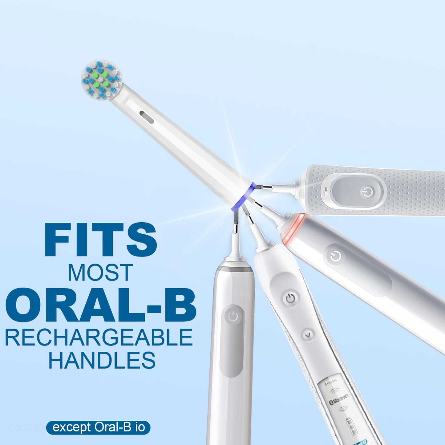Replacement Toothbrush Heads Compatible with Braun Oral B Pro 1000/7000/9600/5000/3000, Brush Heads Refills for Genius X and Smart 1500 Electric Toothbrush (White)