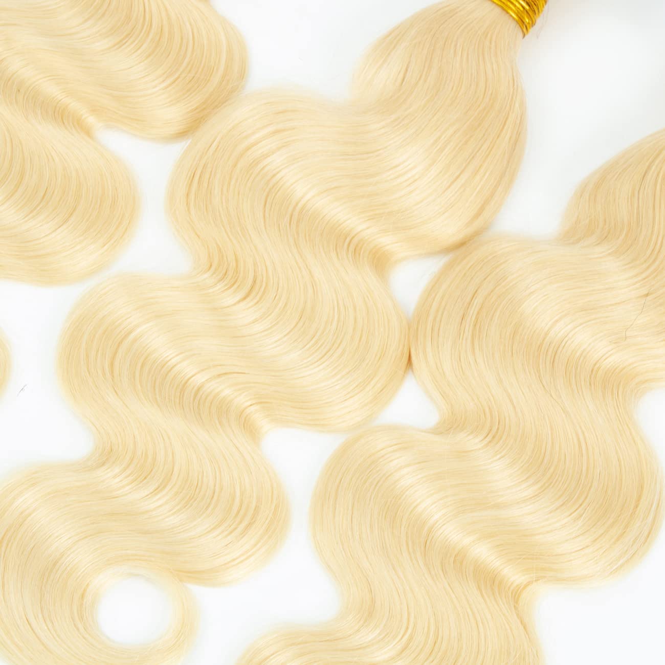 Aikebi Brazilian Human Hair Bundles 12 14 16 Inch Blonde 613 Color Body Wave Bundles Human Hair 100% Unprocessed 10A Quick Weave for Black Women Soft Sewn In with Double Weft