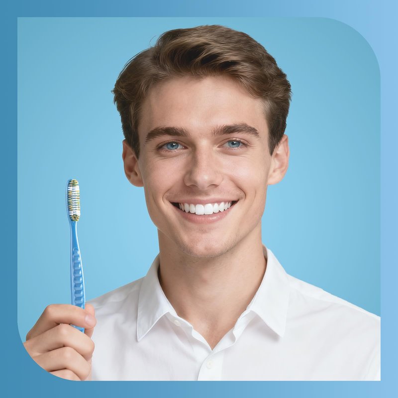 DFBCCZB Long Head Medium Toothbrush Big Head Adult Toothbrush accelerates Cleaning Stains and whitens Teeth 4 Pieces.