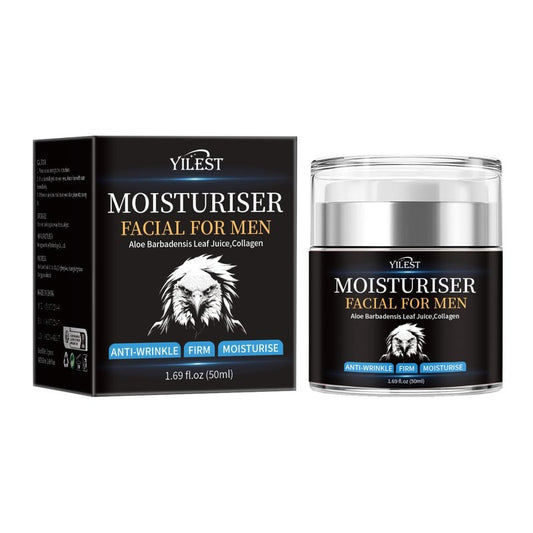 YILEST Men's Anti-Wrinkle Firming Face Moisturizer, Lightweight Daily Hydrating Cream with Aloe & Collagen, Reduces Fine Lines, Nourishes All Skin Types, 1.69 Fl Oz