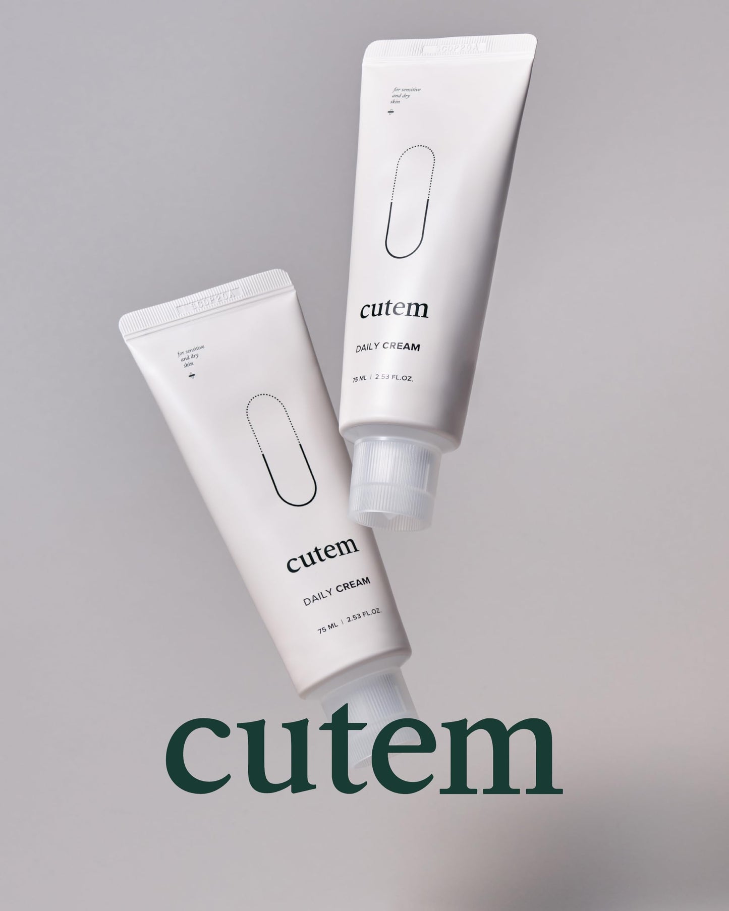 Cutem Daily Cream (1.69fl oz) - 3 in 1 Advanced Moisturizing Cream for Sensitive & Dry skin, Korean Skin Care by Barrier Strengthening Cream for Face & Body, Ceramide, 6 Peptides, Panthenol